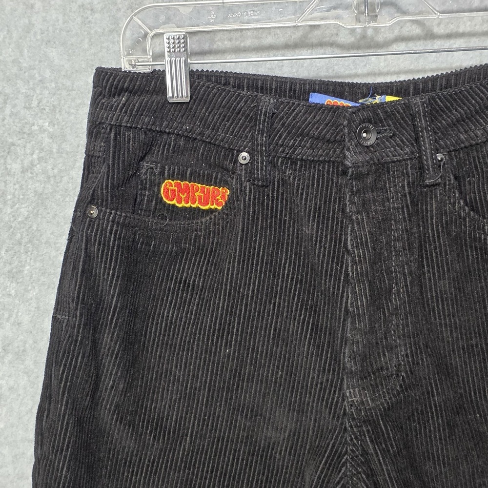 Empyre Relax Corduroy Shorts Men's 28 Black Loose Baggy Skater Trendy Y2K - Picture 3 of 8